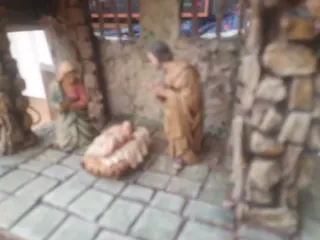 Presepe artigianale in sughero e legno