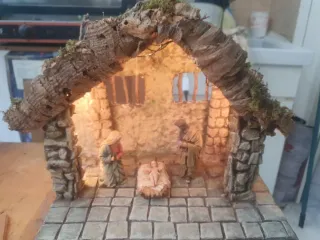 Presepe artigianale in sughero e legno