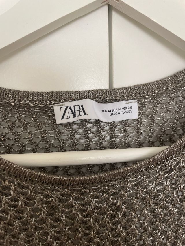 Jersey de punto cropped metalizado Zara