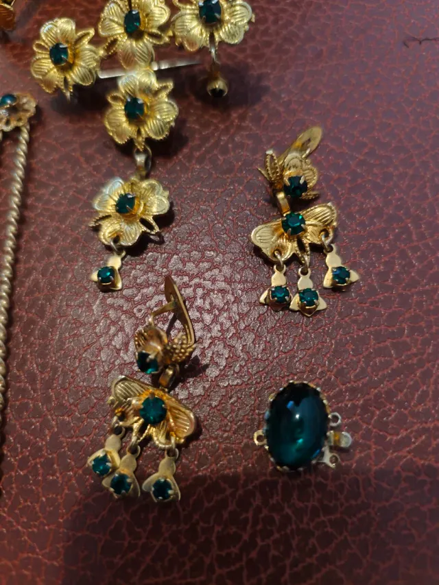 Aderezo Fallera Color Oro y Verde