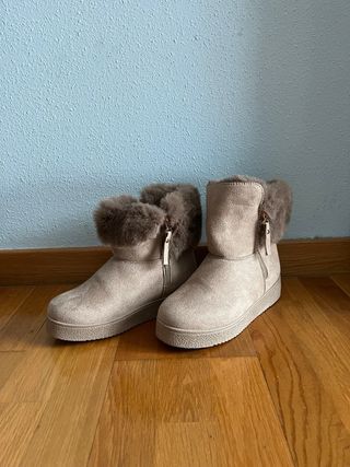 Botas de invierno beige con pelo