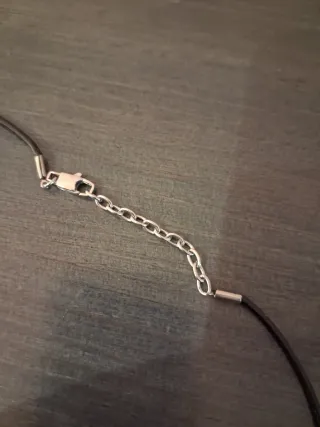 Collar Lotus Style Hombre Negro y Plata