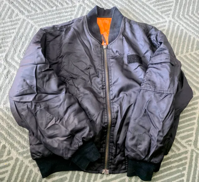 Giacchetta Bomber Vintage Retro Anni 90 Nera Arancione