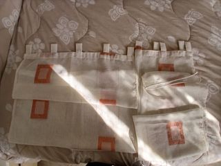 Tende a pannello medie arancioni e bianche