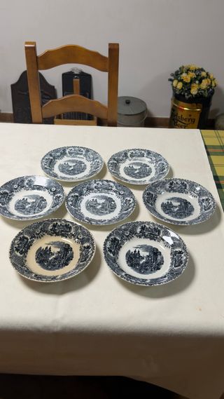 7 Platos hondos La Cartuja Pickman Colección