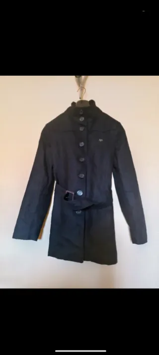 Gabardina Burberry Lana Talla S Negra