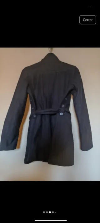 Gabardina Burberry Lana Talla S Negra