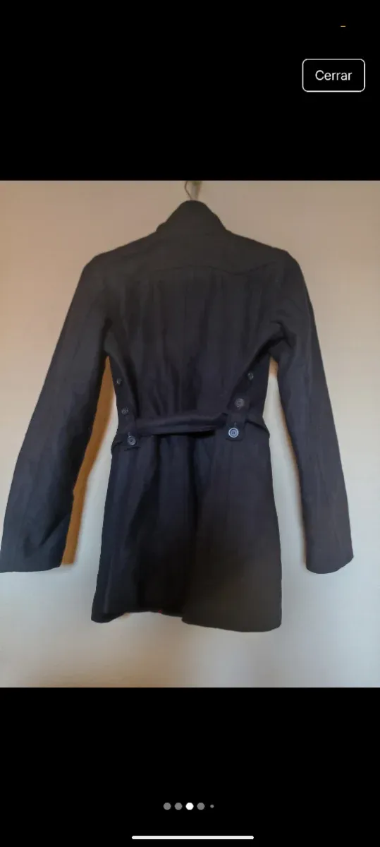 Gabardina Burberry Lana Talla S Negra