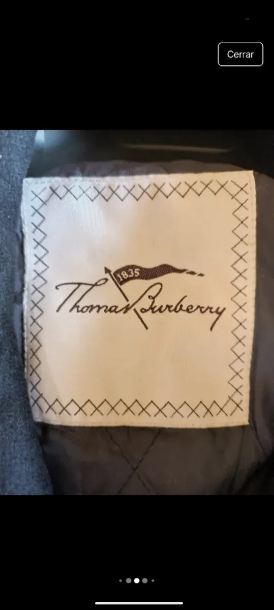 Gabardina Burberry Lana Talla S Negra