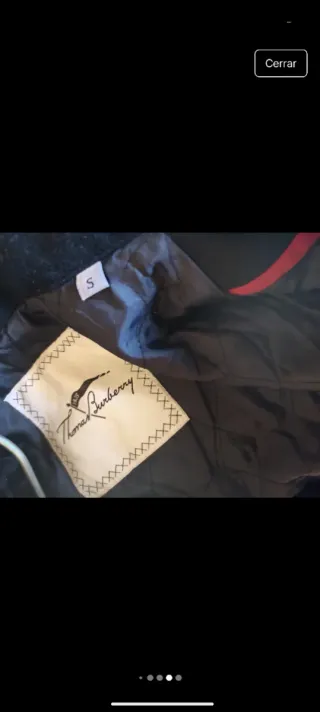 Gabardina Burberry Lana Talla S Negra