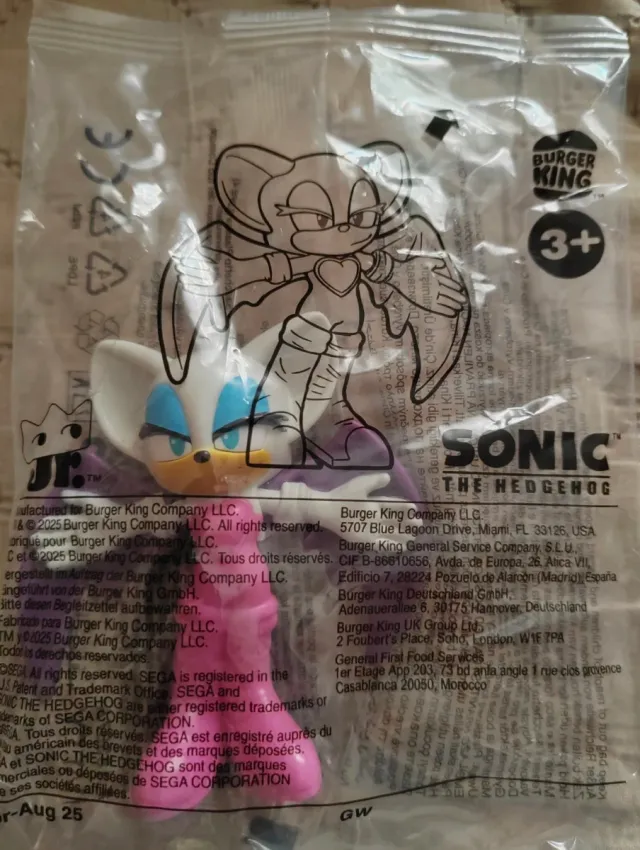 Juguete Sonic Burger King Rouge 3+ INTERCAMBIO