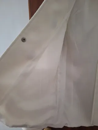 Abrigo paño blanco con capucha