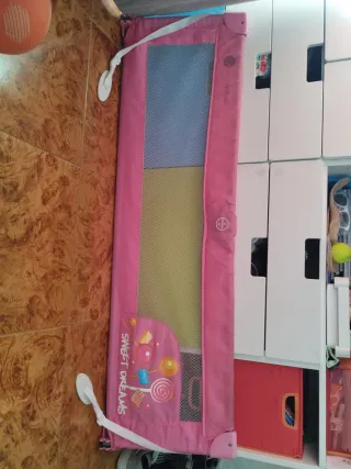 Barrera Cama Infantil Portátil Rosa