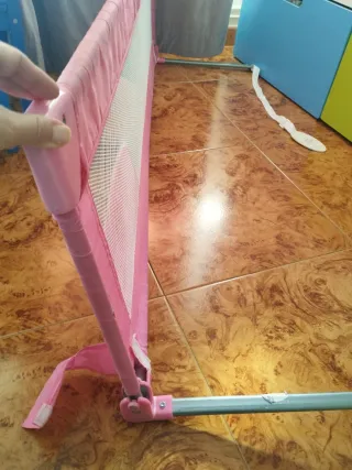 Barrera Cama Infantil Portátil Rosa