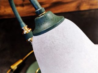 Lampada da tavolo Art Déco collo d'oca ottone