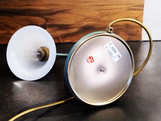 Lampada da tavolo Art Déco collo d'oca ottone