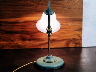 Lampada da tavolo Art Déco collo d'oca ottone