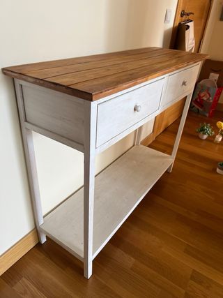 Recibidor Banak Importa Madera y Blanco Rustico