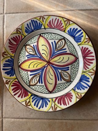 Juego de 2 platos decorativos cerámica