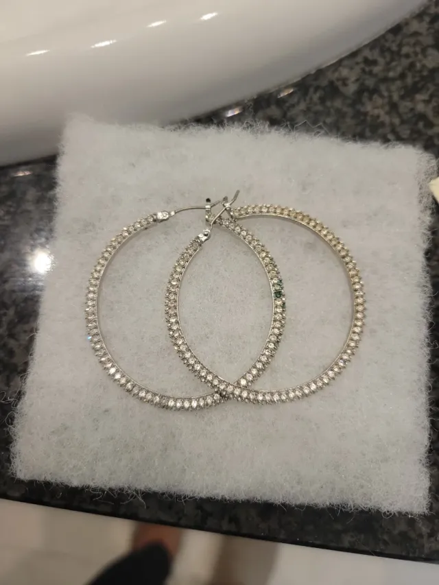 Pendientes Aro Brillantes Plata