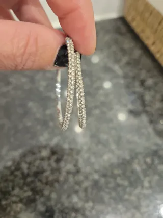 Pendientes Aro Brillantes Plata