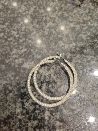 Pendientes Aro Brillantes Plata