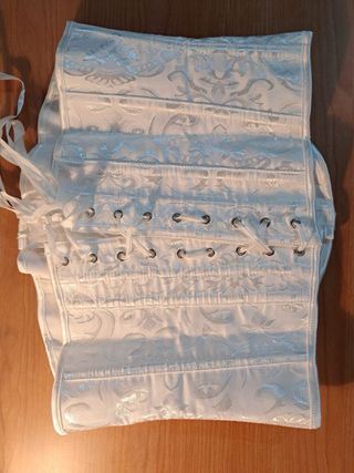 Corsé blanco con guantes talla única