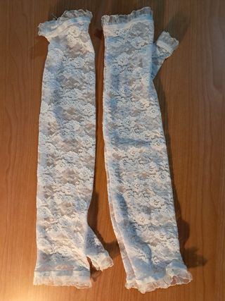 Corsé blanco con guantes talla única