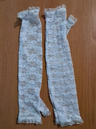 Corsé blanco con guantes talla única