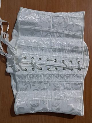 Corsé blanco con guantes talla única