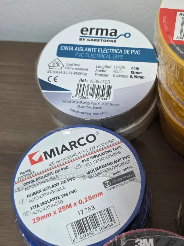 CINTA AISLANTE PVC VARIOS COLORES