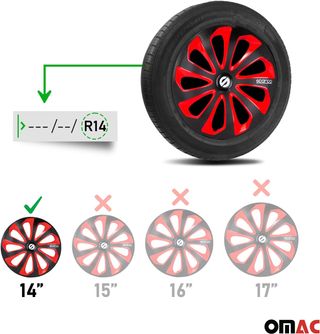 Sparco Juego de 4 Tapacubos Sicilia 14 pulgadas.