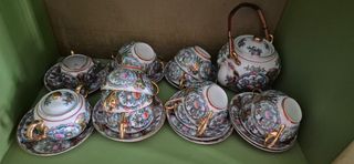 Set Tazze e Teiera Porcellana Decorata