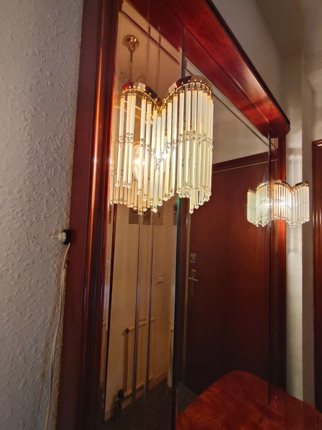 Mueble entrada vintage en madera con espejo