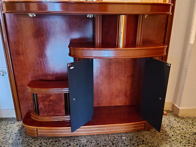 Mueble entrada vintage en madera con espejo