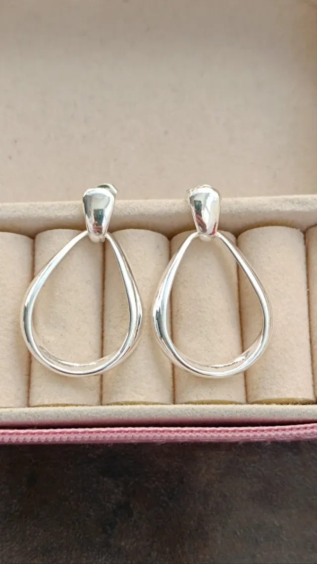 Pendientes aro plateados