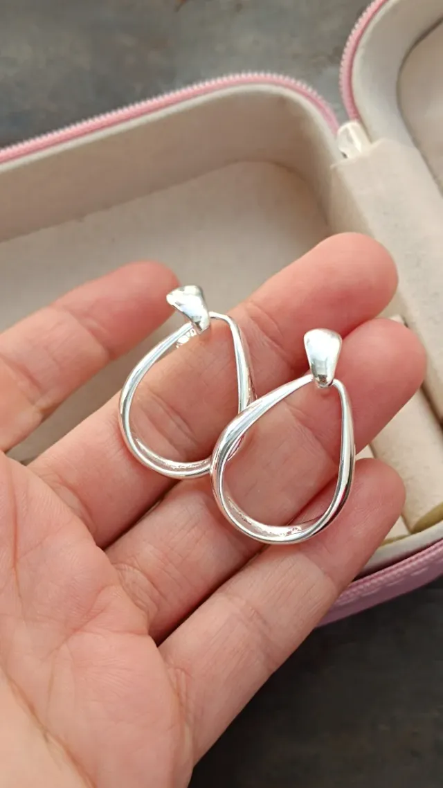 Pendientes aro plateados