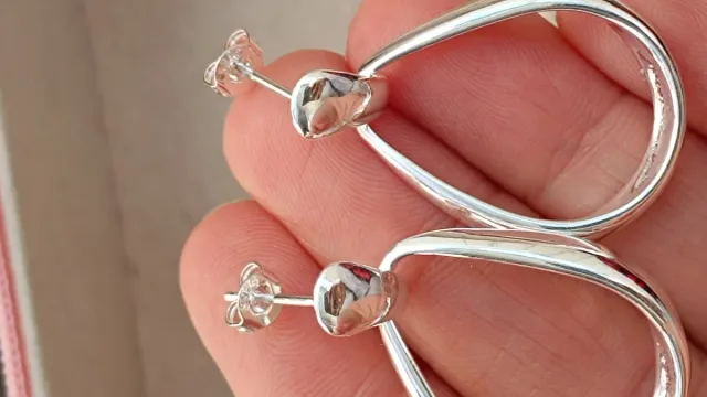 Pendientes aro plateados