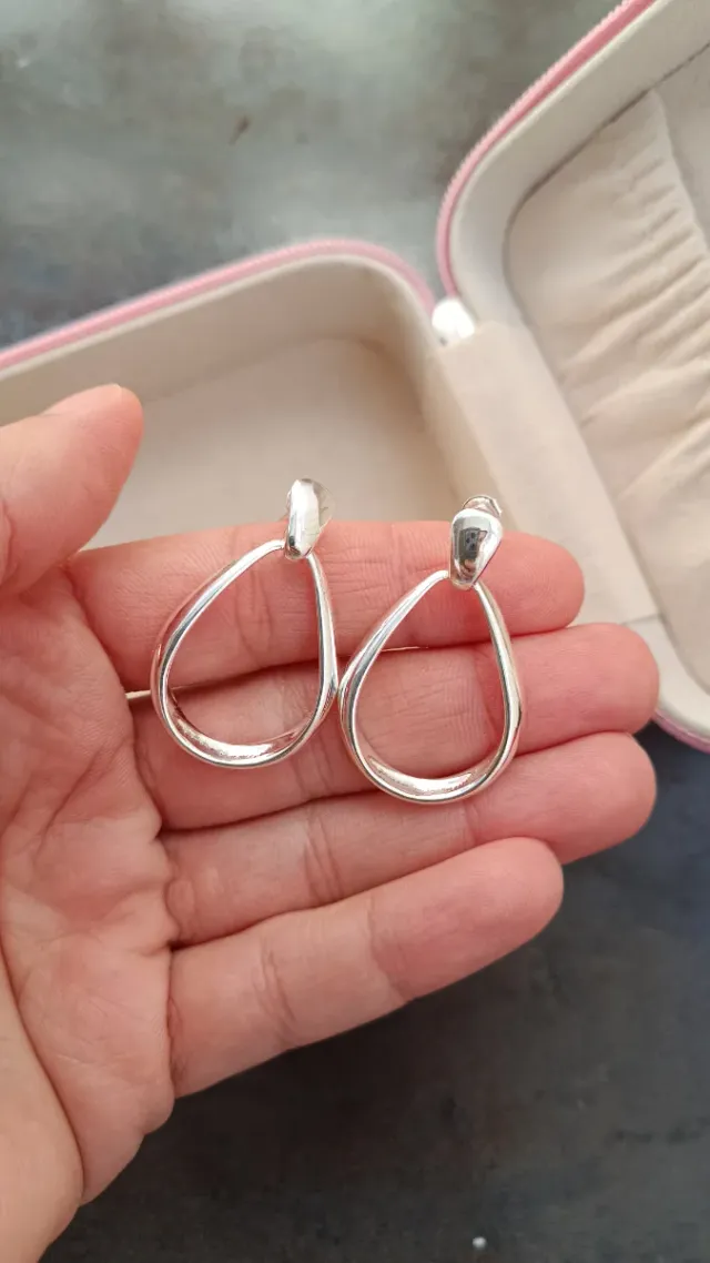 Pendientes aro plateados