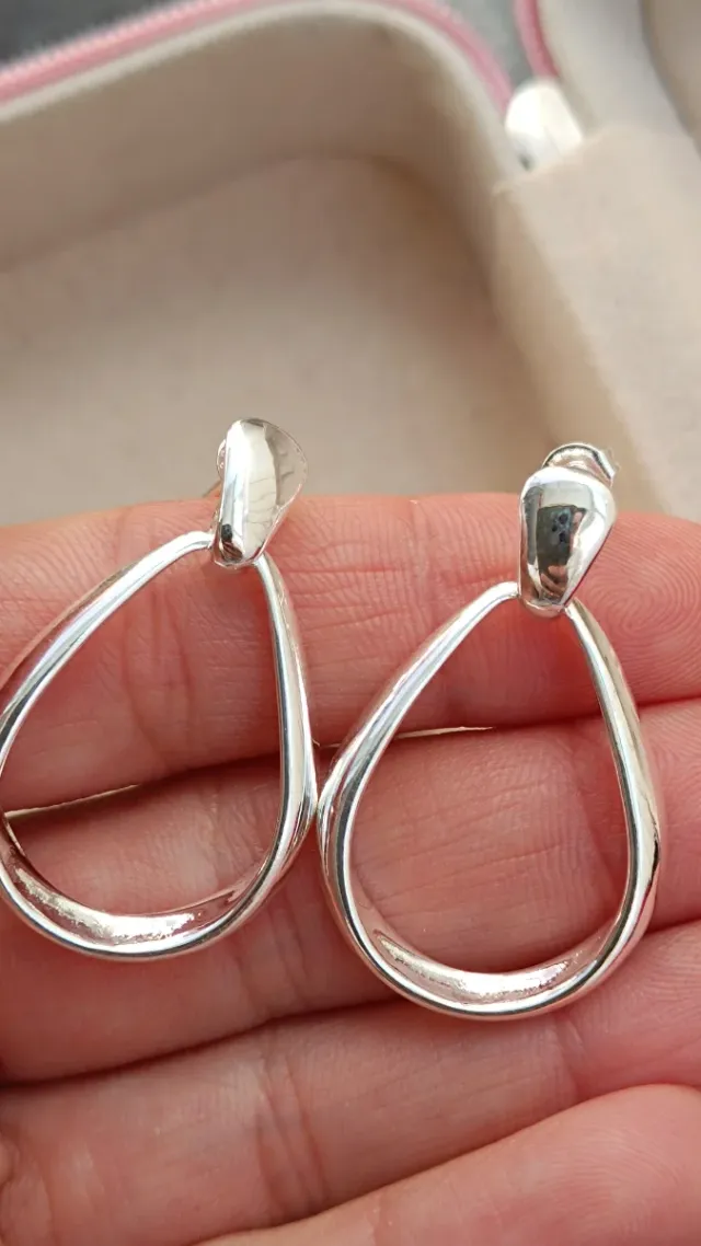 Pendientes aro plateados