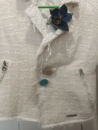 Americana Desigual Blanca y Multicolor