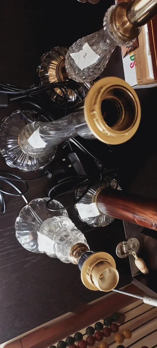 Lámparas de mesita cristal y metal