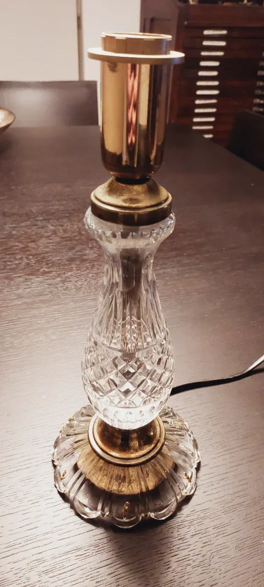 Lámparas de mesita cristal y metal