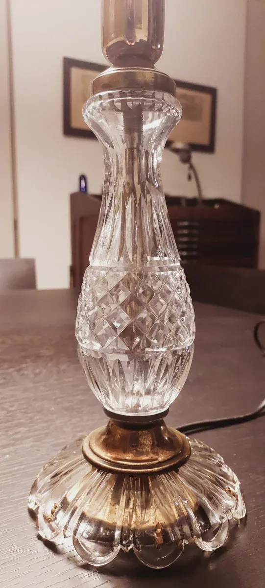 Lámparas de mesita cristal y metal