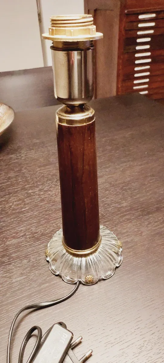 Lámparas de mesita cristal y metal