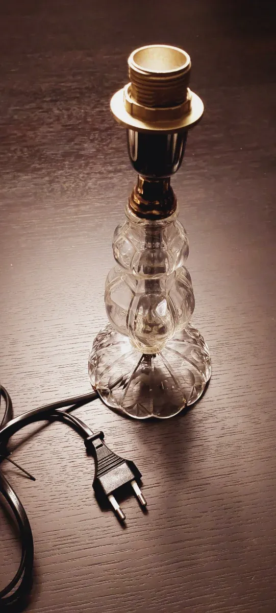 Lámparas de mesita cristal y metal