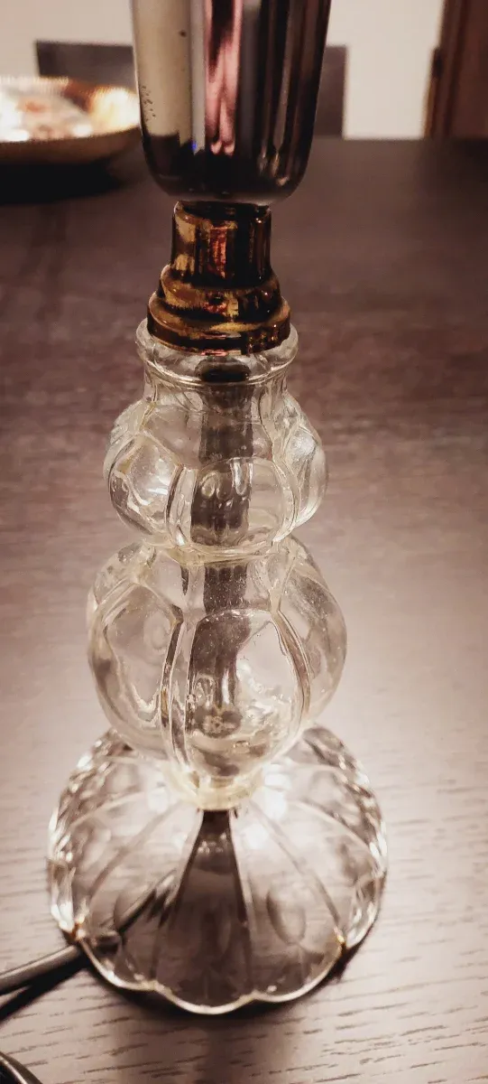 Lámparas de mesita cristal y metal