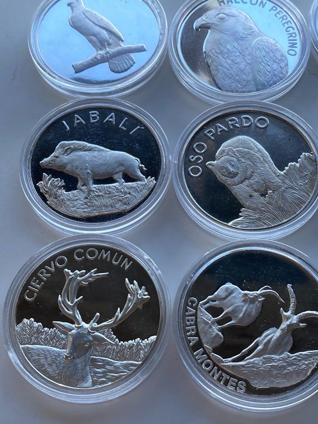 10 Medallas Plata 999 Proof Fauna Ibérica