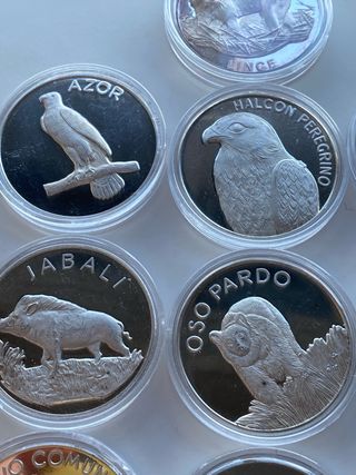 10 Medallas Plata 999 Proof Fauna Ibérica