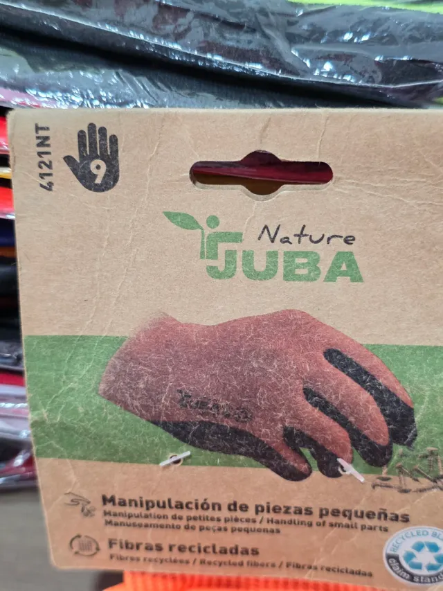 GUANTES DE TRABAJO JUBA NARANJAS y NEGROS.